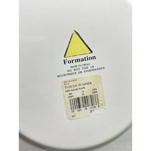 Formation Tuscan Summer Green Blue Enamelware Metal 9” Salad Plates Set Of 5 - Picture 6 of 6